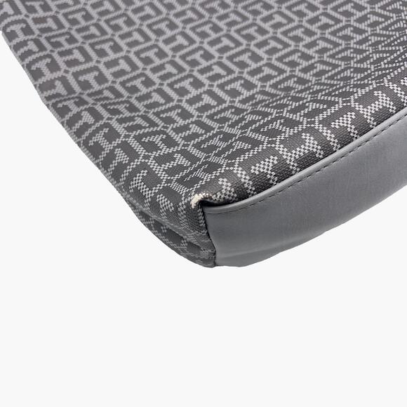 NWOT TOMMY HILFIGER Faux Leather Signature Logo Tote Bag (Gray) - Picture 7 of 9